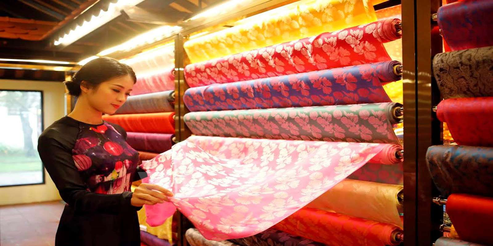 Van Phuc Silk Village - the most ancient silk village and provides the best silk in Vietnam.