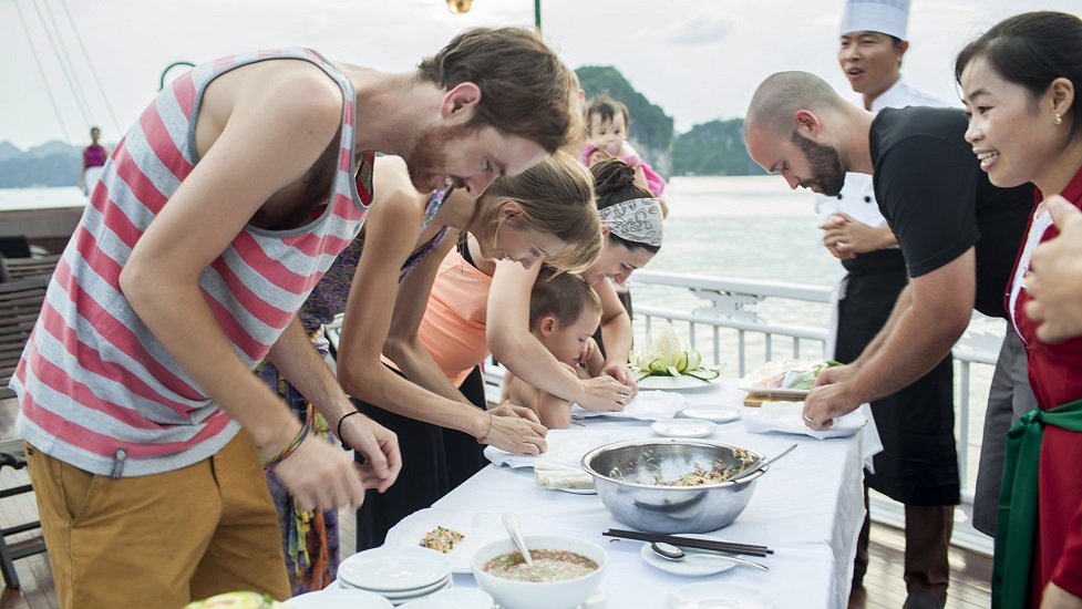 cooking class cruise in Halong Bay.