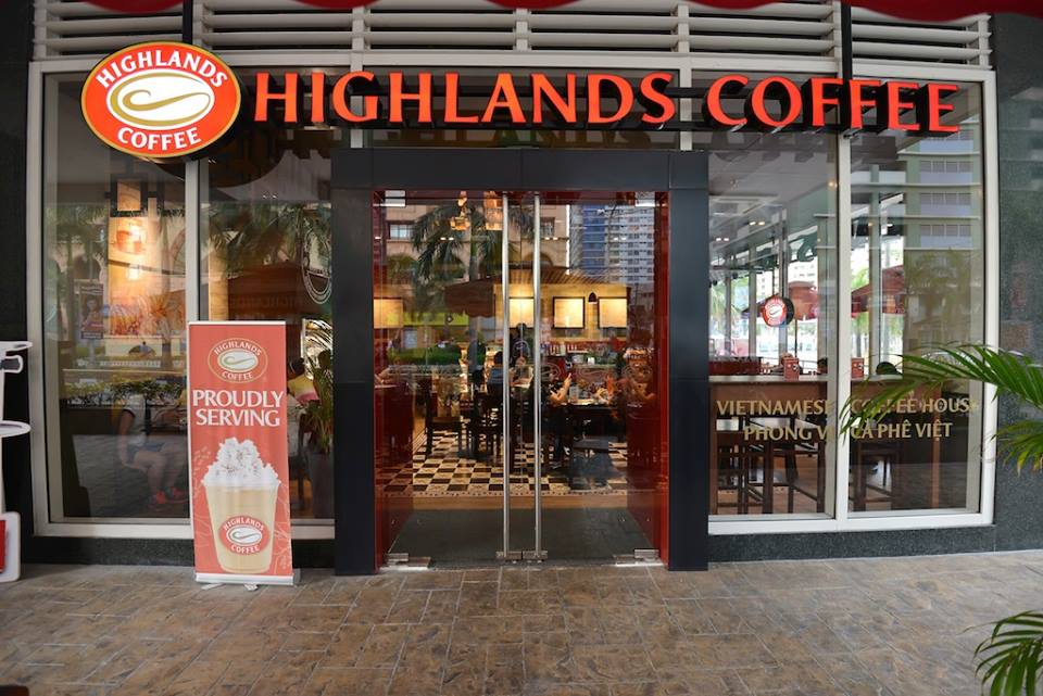 Highlands coffee - one of the most popular coffee chains in Vietnam.